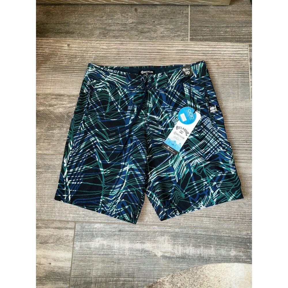 BILLABONG Recycler Ciclo Board shorts Mens s size 30 NEW Blue/Green